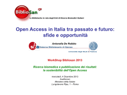 Open Access in Italia tra passato e futuro