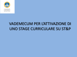 l`iter di attivazione di uno stage curriculare può essere avviato