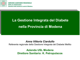 La Gestione Integrata del Diabete nella Provincia di Modena
