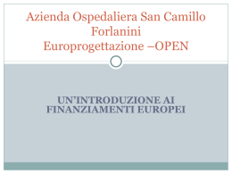 finanziamenti Europei - Azienda ospedaliera S.Camillo