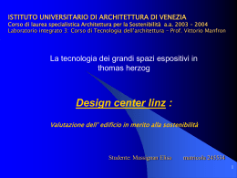 Thomas Herzog - Universit&agrave; Iuav di Venezia