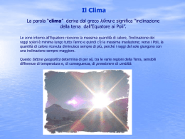 Il Clima - Scuola Media di Piancavallo
