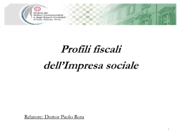 Prifili fiscali impresa sociale, 27 maggio 2010