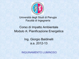 Corso di Pianificazione Energetica e Impatto Ambientale
