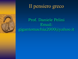 Il pensiero greco - I Sofisti. Protagora e Gorgia
