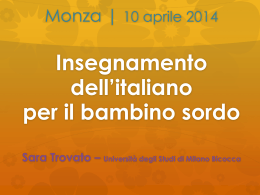 Insegnamento dell`italiano per il bambino sordo