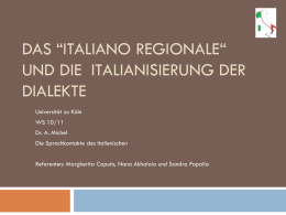 Das &ldquo;italiano regionale&ldquo; - UK-Online