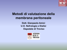 Metodi di valutazione della membrana peritoneale Gianpaolo AMICI