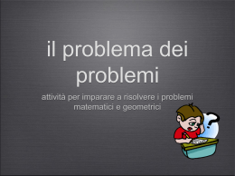 il problema dei problemi