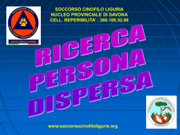 Lezione dispersi soccorso cinofilo liguria