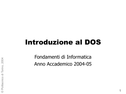 Introduzione al DOS - Politecnico di Torino