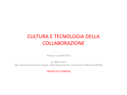 CULTURA E TECNOLOGIA DELLA COLLABORAZIONE