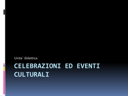 Celebrazioni ed eventi culturali