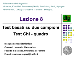 test chi-quadro - Universit&agrave; degli Studi di Ferrara