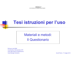Il Questionario - Facolt&agrave; di Medicina e Chirurgia