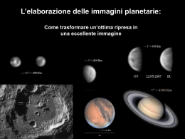 L`elaborazione delle immagini del sistema solare