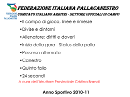 Lezione istruttore provinciale - Gruppo Arbitri Pallacanestro Milano