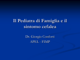 Il pediatra di famiglia e il sintomo cefalea