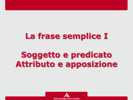 Lezione LIM - La frase semplice