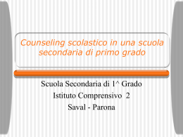 Un`esperienza neo-nata di counseling scolastico in una scuola