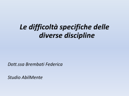 Le difficolt&agrave; specifiche delle diverse discipline