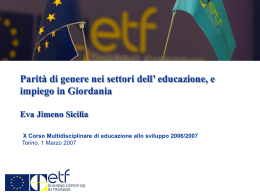 Parità di genere nei settori dell` educazione, e impiego in Giordania