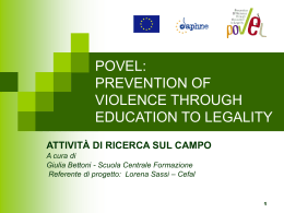 POVEL: PREVENTION OF VIOLENCE THOUGH EDUCATION TO