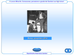 Il Lavoro Minorile. Conoscenza, percezione e giudizi dei Genitori