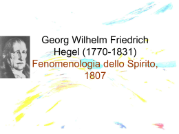 Hegel: Fenomenologia dello Spirito