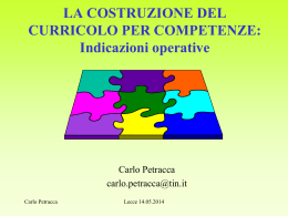 CURRICOLO PER COMPETENZE