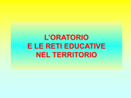 L`oratorio e le reti educative territoriali