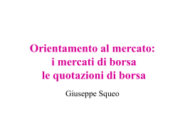 mercato creditizio - Facolt&agrave; di Scienze Economiche ed Aziendali