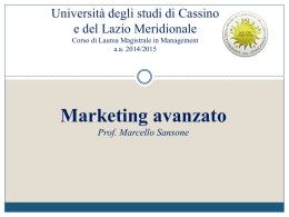Marketing Avanzato - Universit&agrave; degli Studi di Cassino