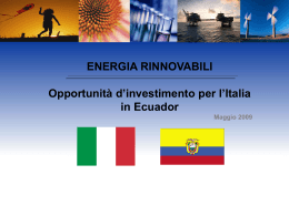 Opportunit&agrave; di Investimento nel settore Energetico