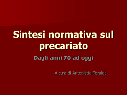 Sintesi normativa sul precariato