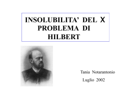 Insolubilit&agrave; del X problema di Hilbert