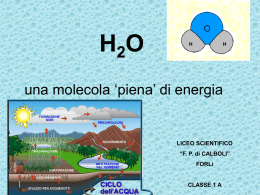 H2O una molecola `piena` di energia