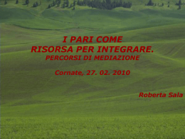 I pari come risorsa per integrare percorsi di