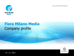 Diapositiva 1 - Fiera Milano Media