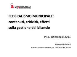 Federalismo municipale: contenuti, criticità, effetti