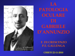 la patologia oculare di Gabriele D`Annunzio