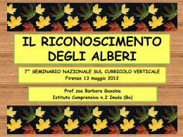 IL RICONOSCIMENTO DEGLI ALBERI