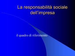 La responsabilit&agrave; sociale dell`impresa