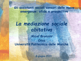 Mediazione sociale abitativa