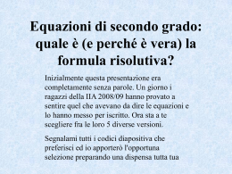 Equazioni di secondo grado