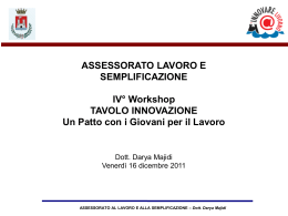Intervento Assessore al Lavoro e alla semplificazione Comune di