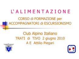 L`Alimentazione ed il Trekking - AE-CMI