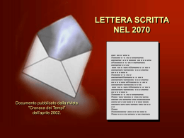 Lettera scritta nel 2070 - Rotary Club Vignola, Castelfranco, Bazzano