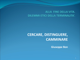 LA MORTE E IL MORIRE. RIFLESSIONI SULLA TERMINALITA`