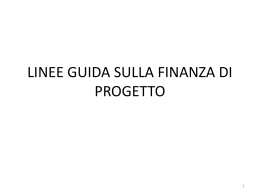 LINEE GUIDA SULLA FINANZA DI PROGETTO